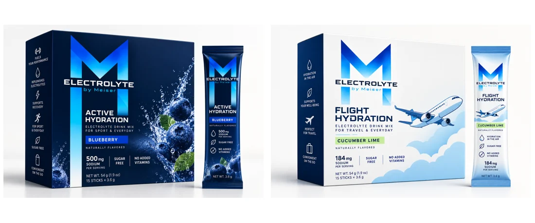 Active Hydration Blueberry and Flight Hydration Cucumber Lime packaging